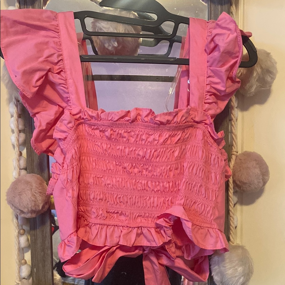 Altar’d State Pink Ruffled Women's Top